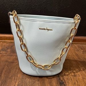Light blue bucket purse